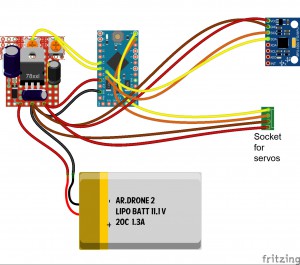 AR.Drone 2 On board Camera Gimbals using Arduino Pro Mini ... ar drone 2 0 wiring diagram 